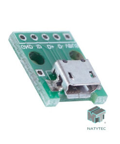 Conector MICRO USB hembra en placa PCB